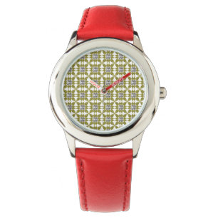 Geel patroon horloge