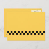 Geel patroon met stuurcabinecontrole briefkaart (Voorkant / Achterkant)