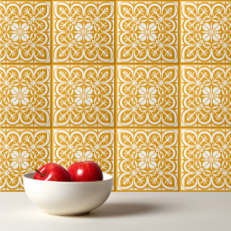 Geel patroon Portugees Mediterraan esthetisch Tegeltje
