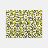 Geel patroonpatroonpatroon fleece deken (Voorkant (Horizontaal))