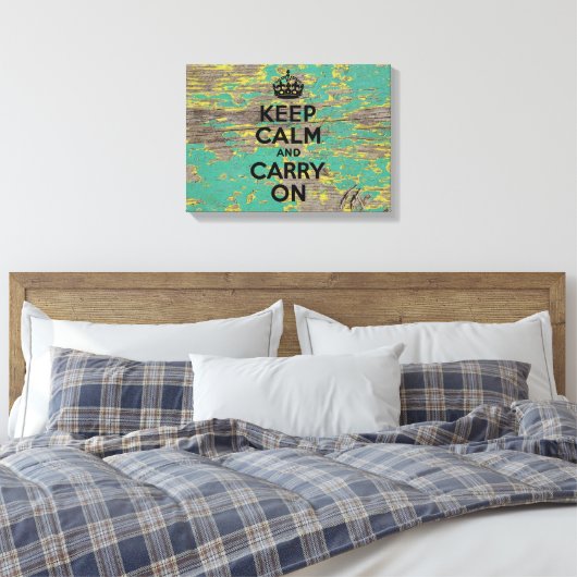 Geel pellen en groen verven Kalm houden Canvas Afdruk (Insitu (Slaapkamer))