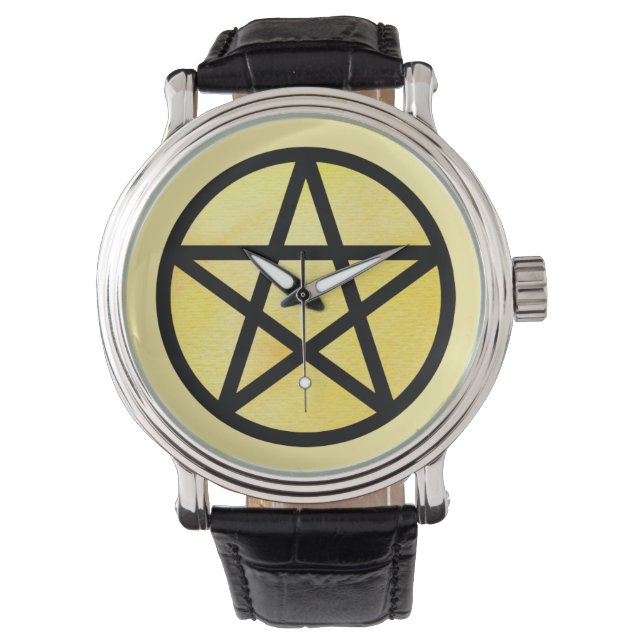 Geel Pentacle Horloge door Michael A. Giza (Voorkant)