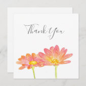 Geel perzink Waterverf Daisies Bedankkaart (Voorkant / Achterkant)