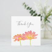 Geel perzink Waterverf Daisies Bedankkaart (Staand voorkant)