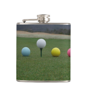 GEEL, PINK EN WITTE Golf Balls Heupfles