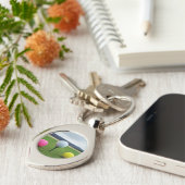 GEEL, PINK EN WITTE Golf Balls Sleutelhanger (Zijkant)