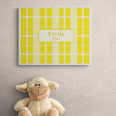 Geel Plaid Custom Baby Naam kwekerij Print Poster