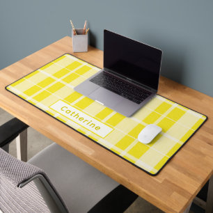 Geel Plakken Unieke Aangepaste Naam Kantoor Decor Bureaumat