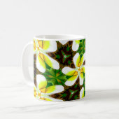 Geel Plumeria Patroon Koffiemok (Voorkant links)
