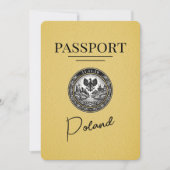 Geel Polen paspoort Bewaar de datum Save The Date (Voorkant)