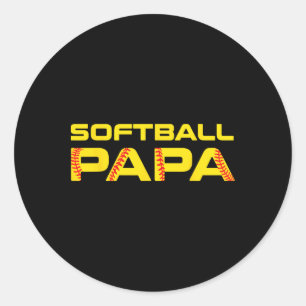 Geel Print Softll Papa Ronde Sticker