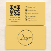 Geel Professioneel Bedrijf Logo QR Code