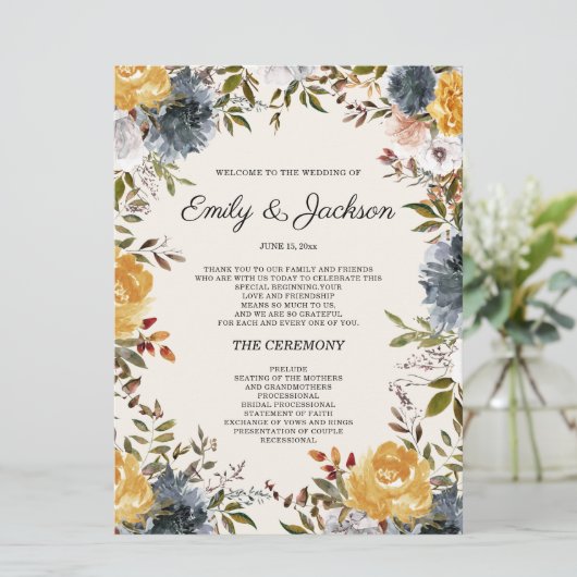 Geel programma voor het binden van een blauwe vlin (Staand voorkant)