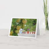 Geel pruimenportret kaart (Voorkant)