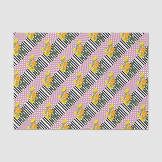 geel puntpatroon met tulp tissuepapier (Voorkant)