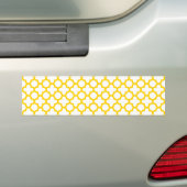 Geel Quatrefoil Patroon Bumpersticker (Op auto)