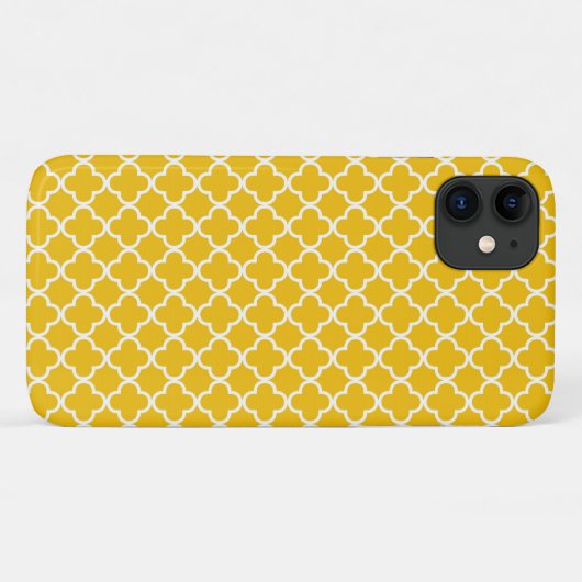 Geel Quatrefoil Patroon Case-Mate iPhone Case (Achterkant (horizontaal))