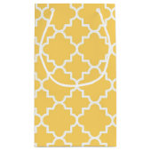 Geel Quatrefoil Patroon Klein Cadeauzakje (Achterkant)