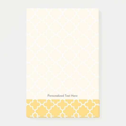 Geel Quatrefoil Patroon Post-it® Notes (Voorkant)