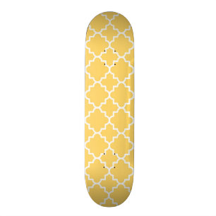 Geel Quatrefoil Patroon Skateboard