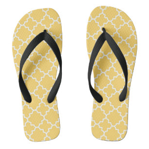 Geel Quatrefoil Patroon Teenslippers