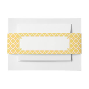 Geel Quatrefoil Patroon Uitnodigingen Wikkel
