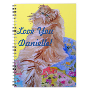 Geel quilt fluffy kat katten meisjes naam Notitieb Notitieboek