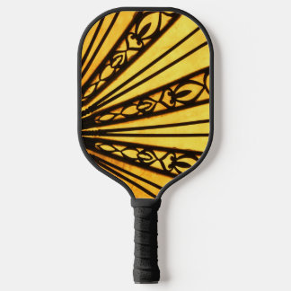 geel radiaal patroon pickleball paddle