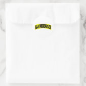 Geel Recon tabblad Ronde Sticker (Tas)