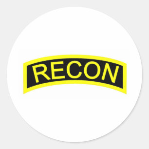 Geel Recon tabblad Ronde Sticker