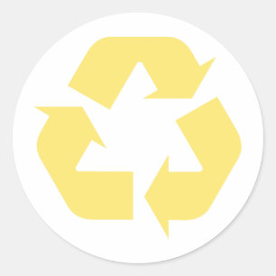 Geel Recyclen Producten & Design! Ronde Sticker
