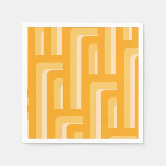 Geel Retro Geometrisch Servet (Voorkant)