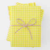 Geel Retro Plaid Patroon Inpakpapier Vel (In situ)