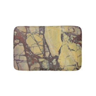 Geel Rode Gemarmerde Edelsteen Abstract Patroon Badmat