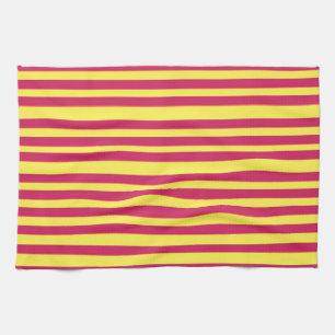 Geel, rode lentevermoedjes Keukenhanddoek