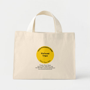 Geel Rondvormig bedrijfsmerk op mini-Canvas tas