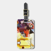 Geel rood blauw Abstract schilderen Kandinsky Bagagelabel (Voorkant verticaal)