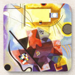 Geel rood blauw Abstract schilderen Kandinsky Bier Onderzetter