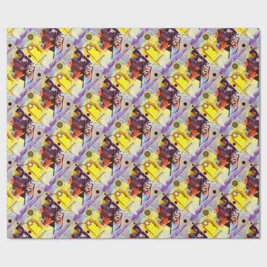 Geel rood blauw Abstract schilderen Kandinsky Cadeaupapier (Vlak)
