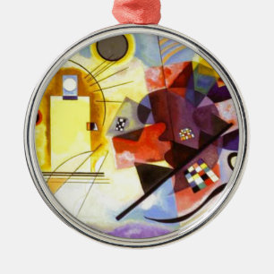 Geel rood blauw Abstract schilderen Kandinsky Metalen Ornament