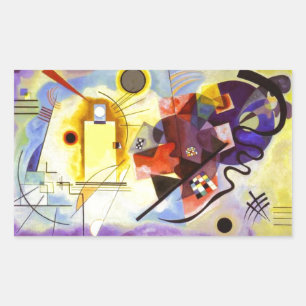 Geel rood blauw Abstract schilderen Kandinsky Rechthoekige Sticker