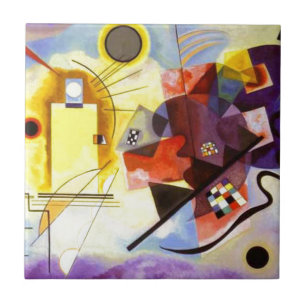 Geel rood blauw Abstract schilderen Kandinsky Tegeltje