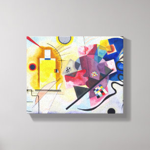 Geel-Rood-Blauw abstract schilderij Canvas Afdruk