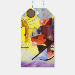 Geel Rood Blauw Kandinsky Abstract Schilderij Cadeaulabel