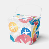 Geel rood blauw patroon met zwarte dollar bedankdoosjes (Voorkant Zijde)