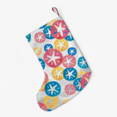 Geel rood blauw patroon met zwarte dollar kleine kerstsok (Achterkant (Hangend))