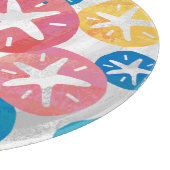 Geel rood blauw patroon met zwarte dollar snijplank (Hoek)