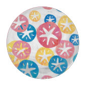 Geel rood blauw patroon met zwarte dollar snijplank (Voorkant)