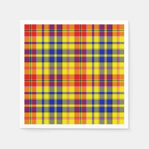 Geel Rood Blauw Plaid Tartan Design Servet