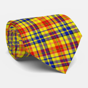 Geel Rood Blauw Plaid Tartan Design Stropdas